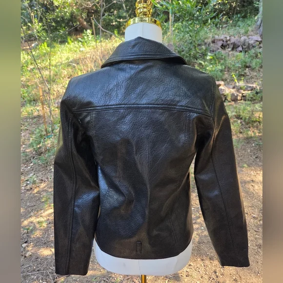 Old Navy Black Fuax Leather Biker Jacket - Picture 5 of 6